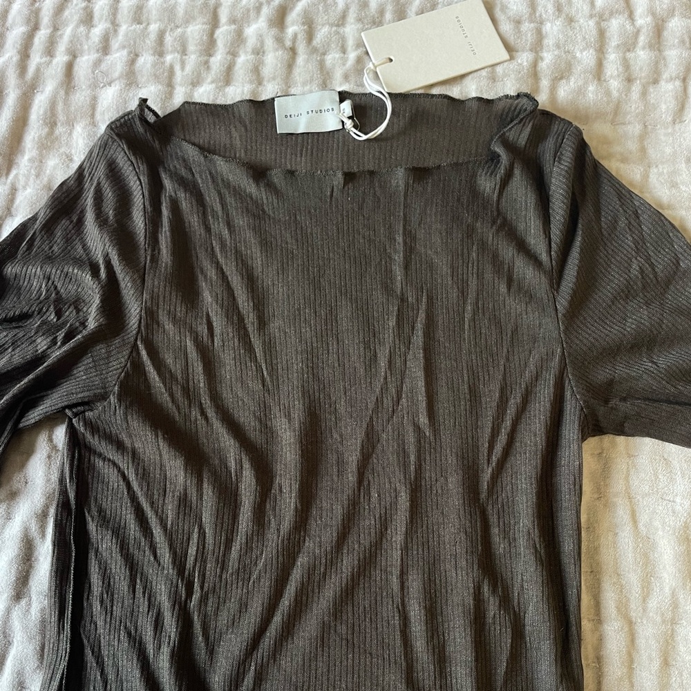 DEIJI STUDIOS The Square Knit Tee In Stone NWT with Flaws XS Read - Picture 8 of 16